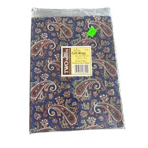 Buzza Gift Wrap Paper Blue Boho All Occasion 2 Sheet Set NIP Retro Junk Journal‎